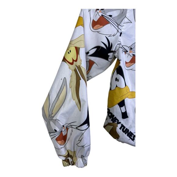 Members Only LOONEY TUNES Jacket Kids Size 18 White Mesh Lining Windbreaker Coat - Picture 12 of 16